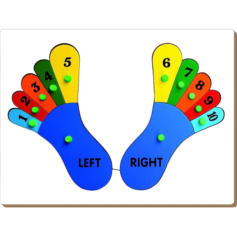 Little Genius – Wooden Number Feet with Knob Puzzle