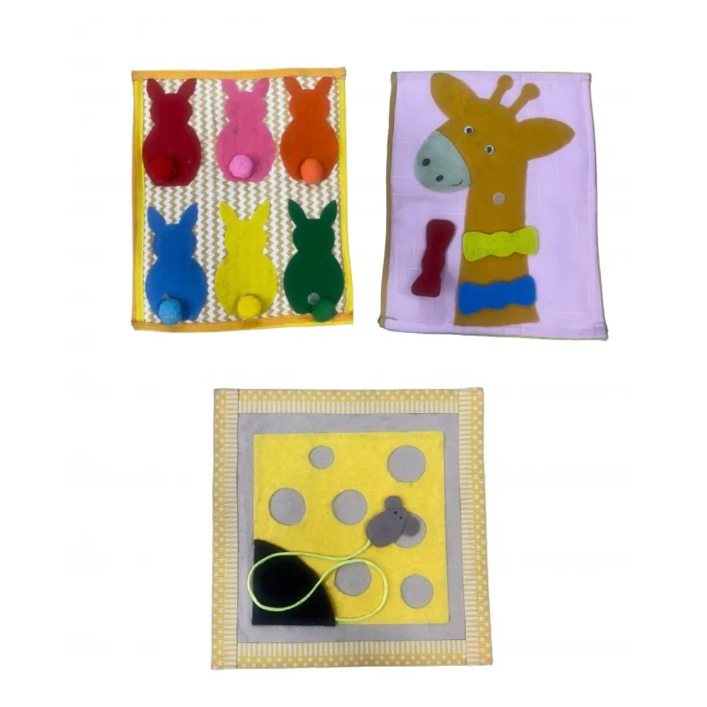 Felt Mouse Maze Board & Felt Rabbit With Felt Giraffe Board