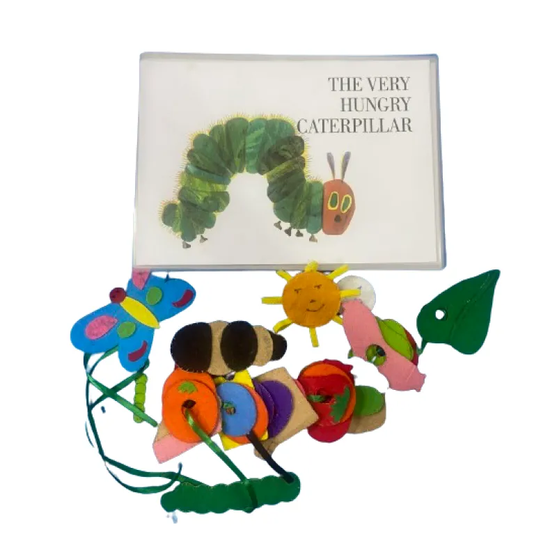 The Vey Hungry Caterpillar Story With felt object lacing