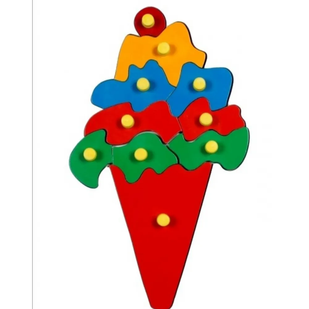 Little Genius - Wooden Ice-cream Knob Puzzle