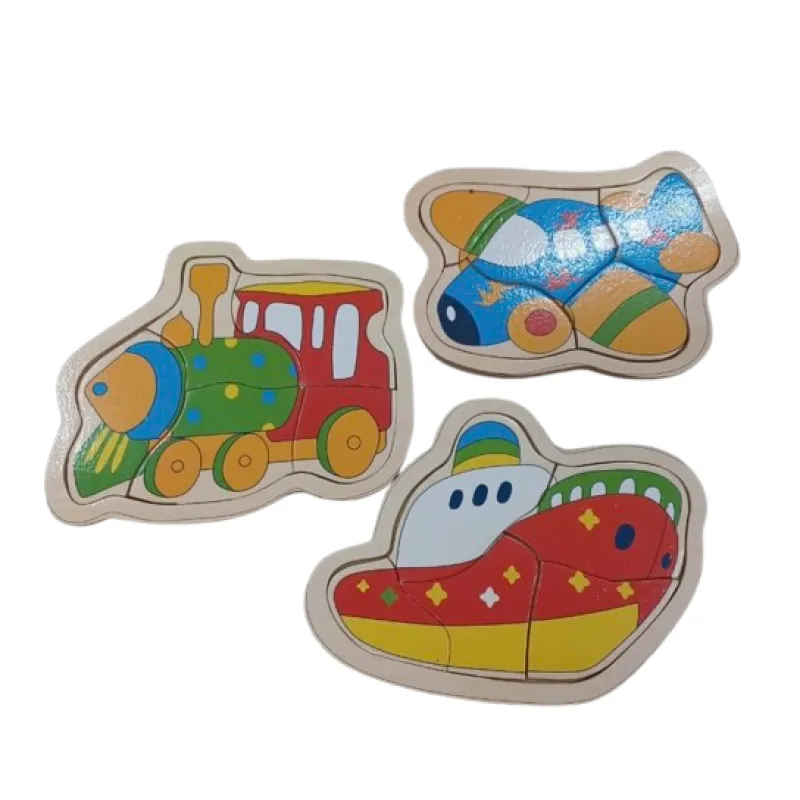 Wooden Aeroplane, Ship & Engine Puzzle