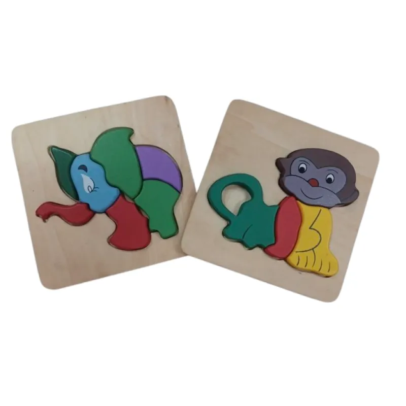Wooden Animals (Monkey & Elephant) Puzzle