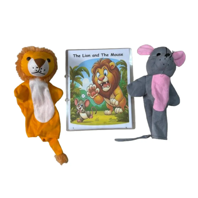 The Lion and the Mouse with puppets