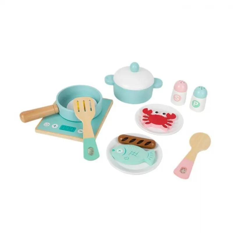 Wooden Cookware Pretend Play Set