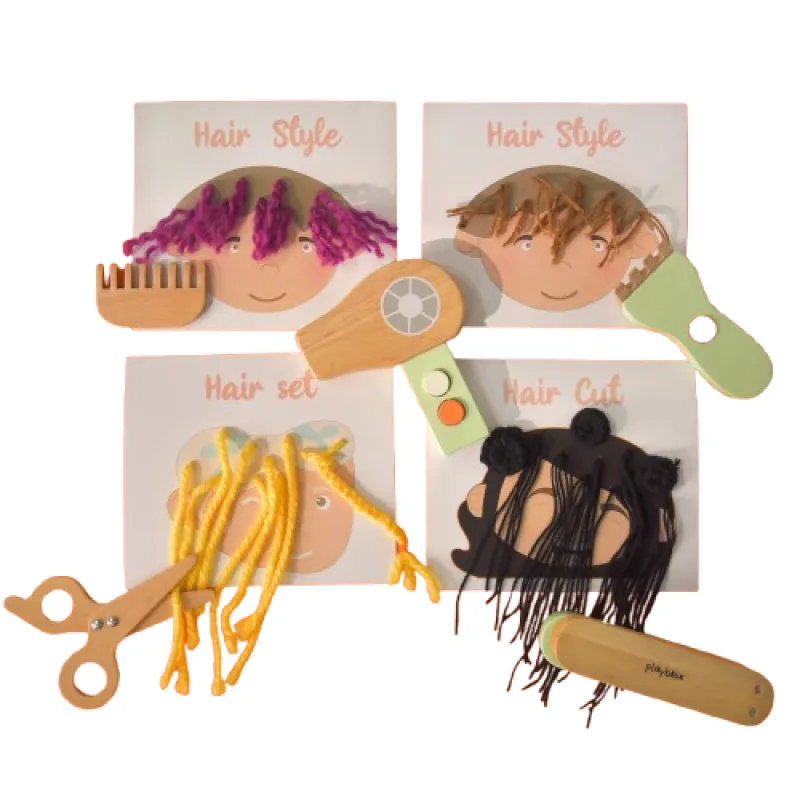PLaybox - Wooden Kids Hair Salon Playset