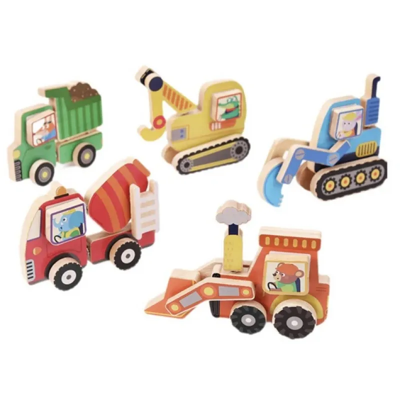 Wooden Construction Vehicles Set
