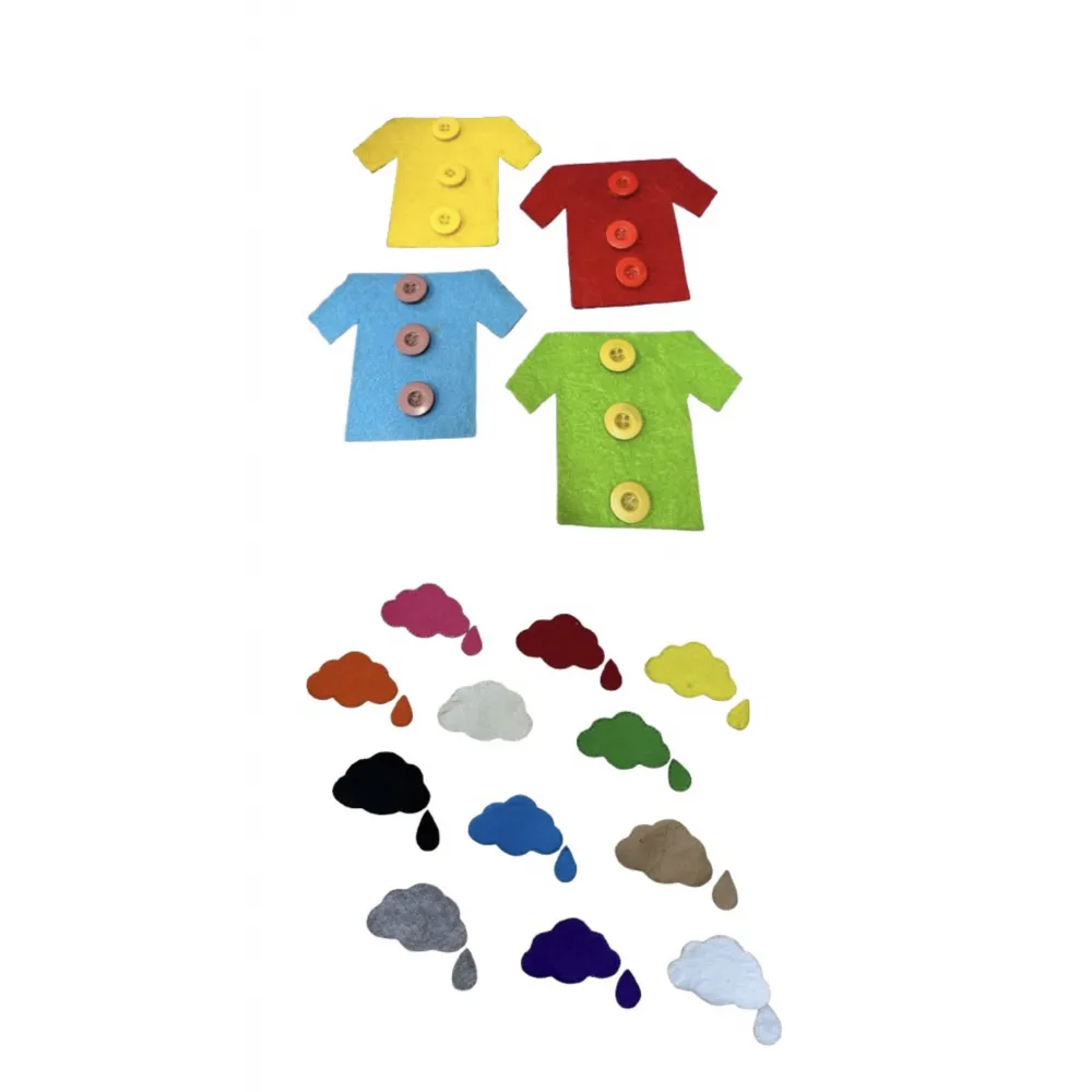 Felt Shirt button matching & colour raindrop colour match