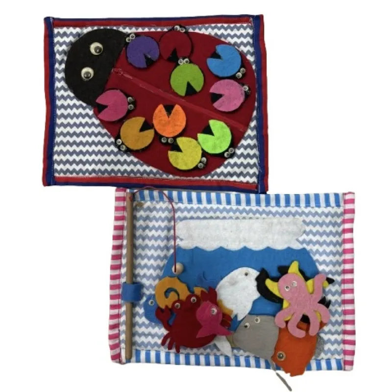 Felt ladybug & magnetic fish pond board