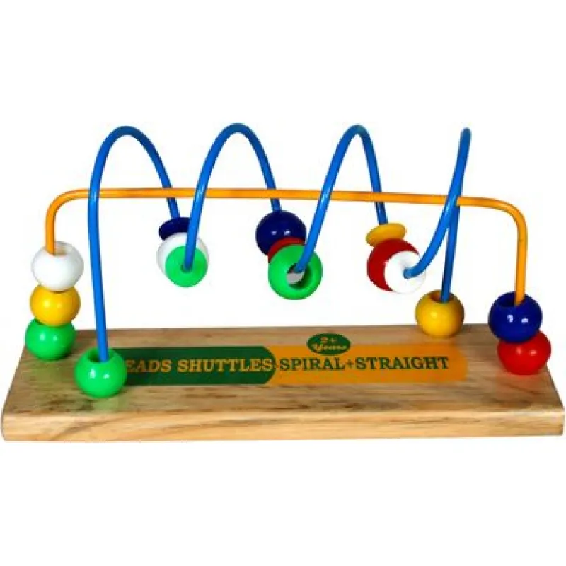 Little Genius &ndash; Wooden Bead Shuttle-Spiral & straight