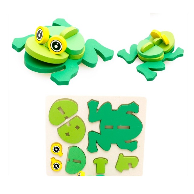 3D Wooden Frog Puzzle