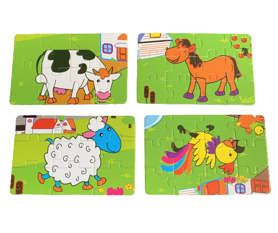 4 - in - 1 Wooden Farm Animals Puzzle