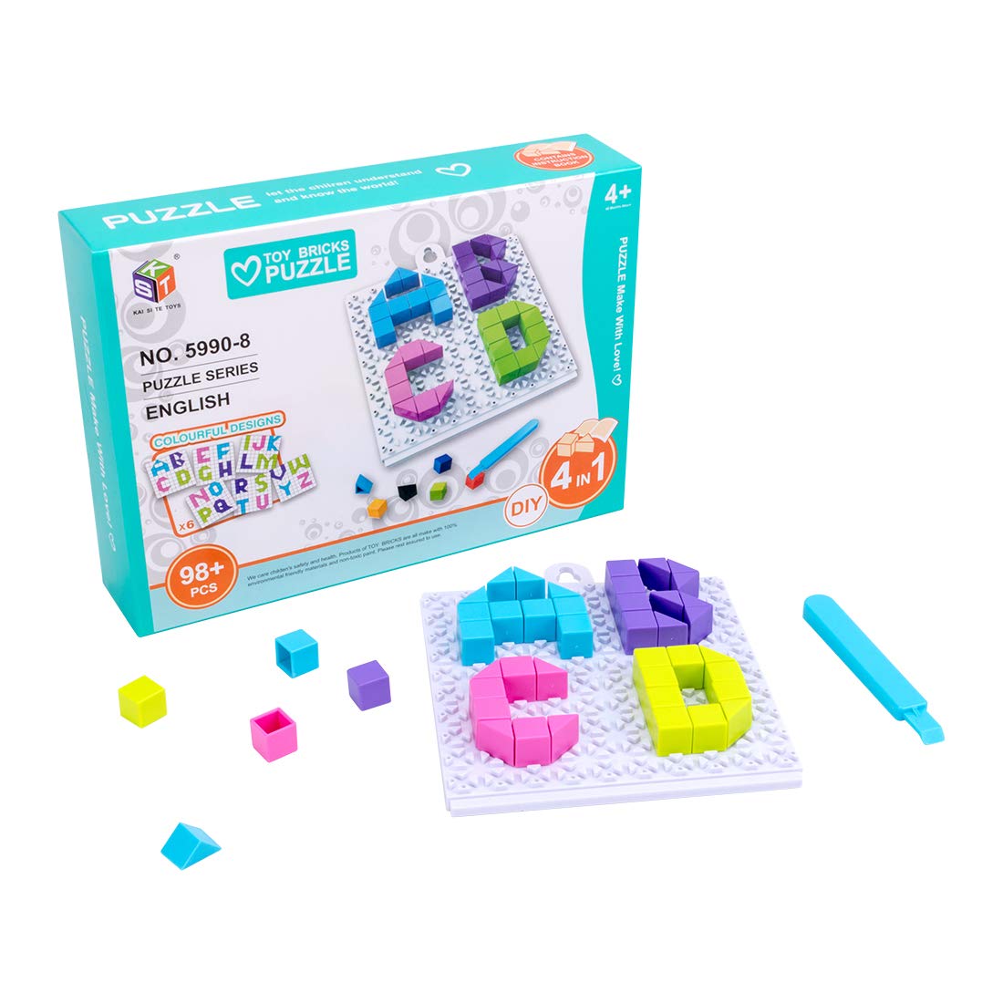 4 in 1 Mini Alphabets Toy Brick Puzzle