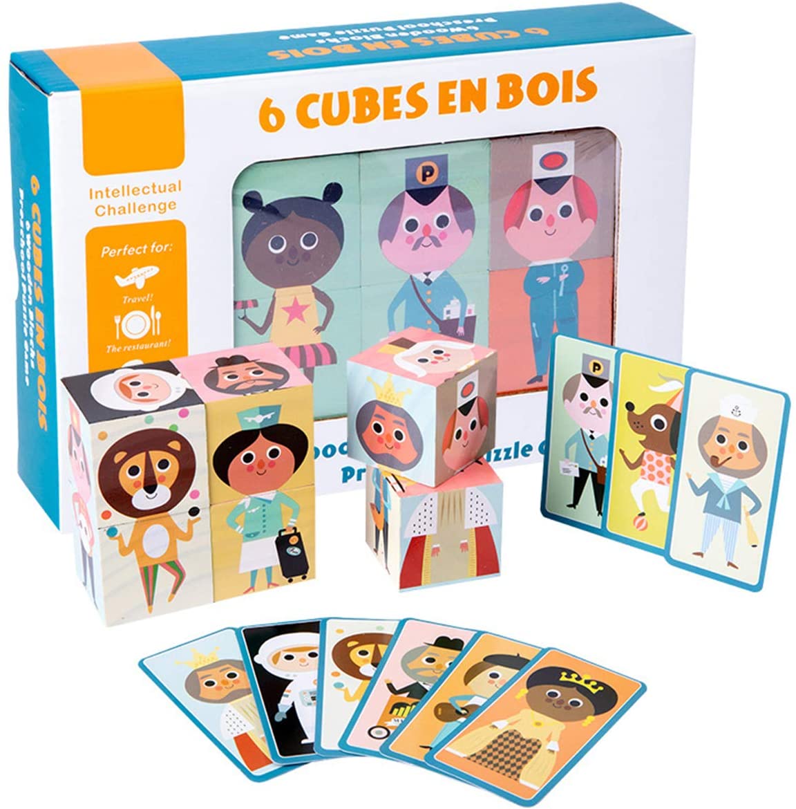 6 Cubes En Bois