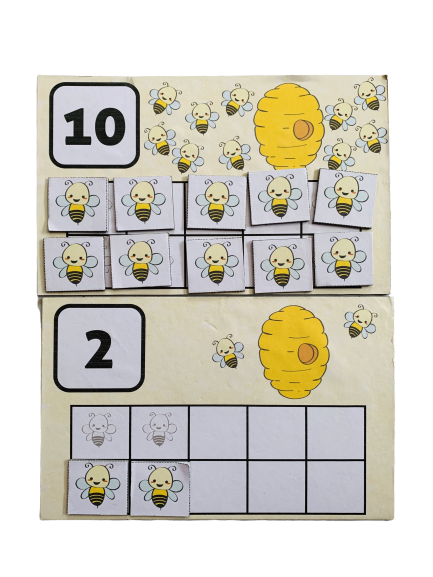 Bumble Bee 10 Frame Counting Activity