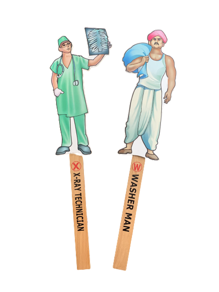 Community Helper Wands - Washerman & X-Ray Technician