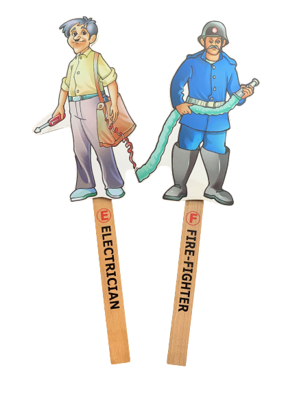 Community Helpers Wands - Electrician & Fire-Fighter