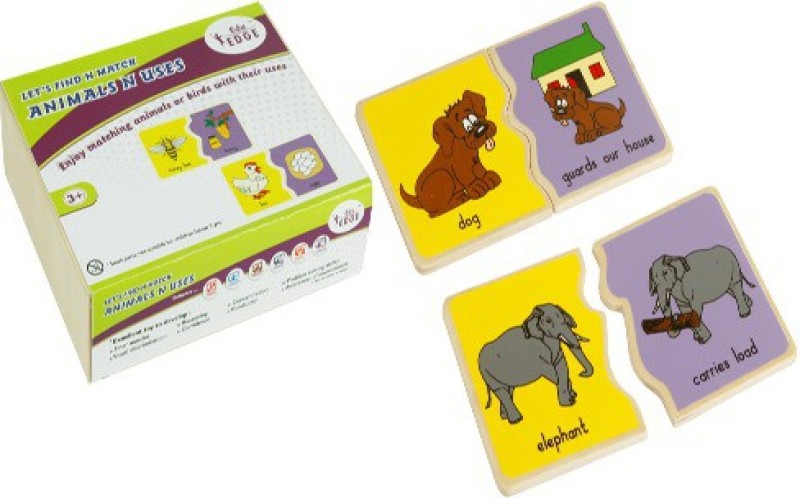 Eduedge - Wooden Let's Find N Match - Animals N Uses