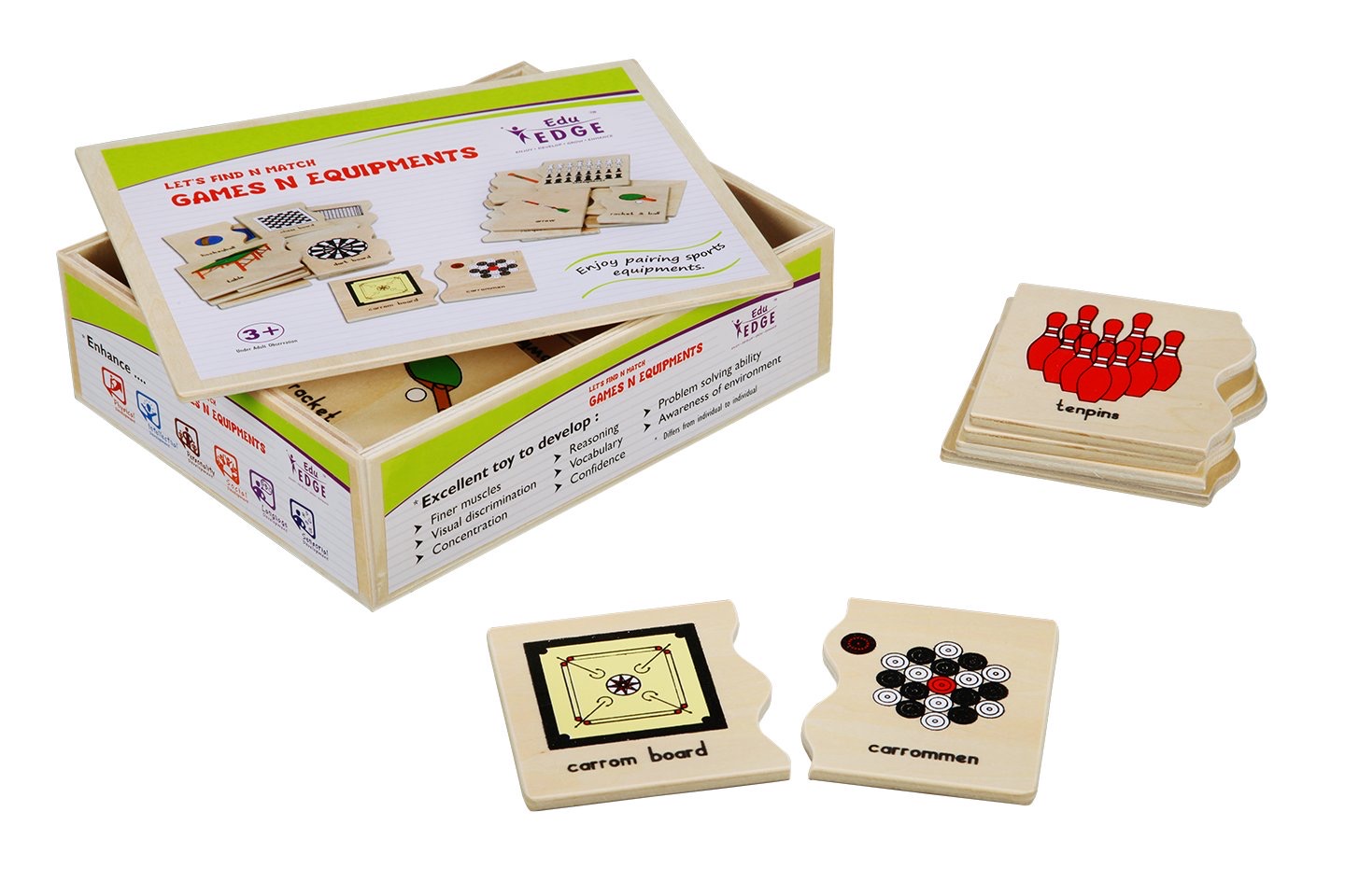Eduedge - Wooden Let's Find N Match - Games & Equipments