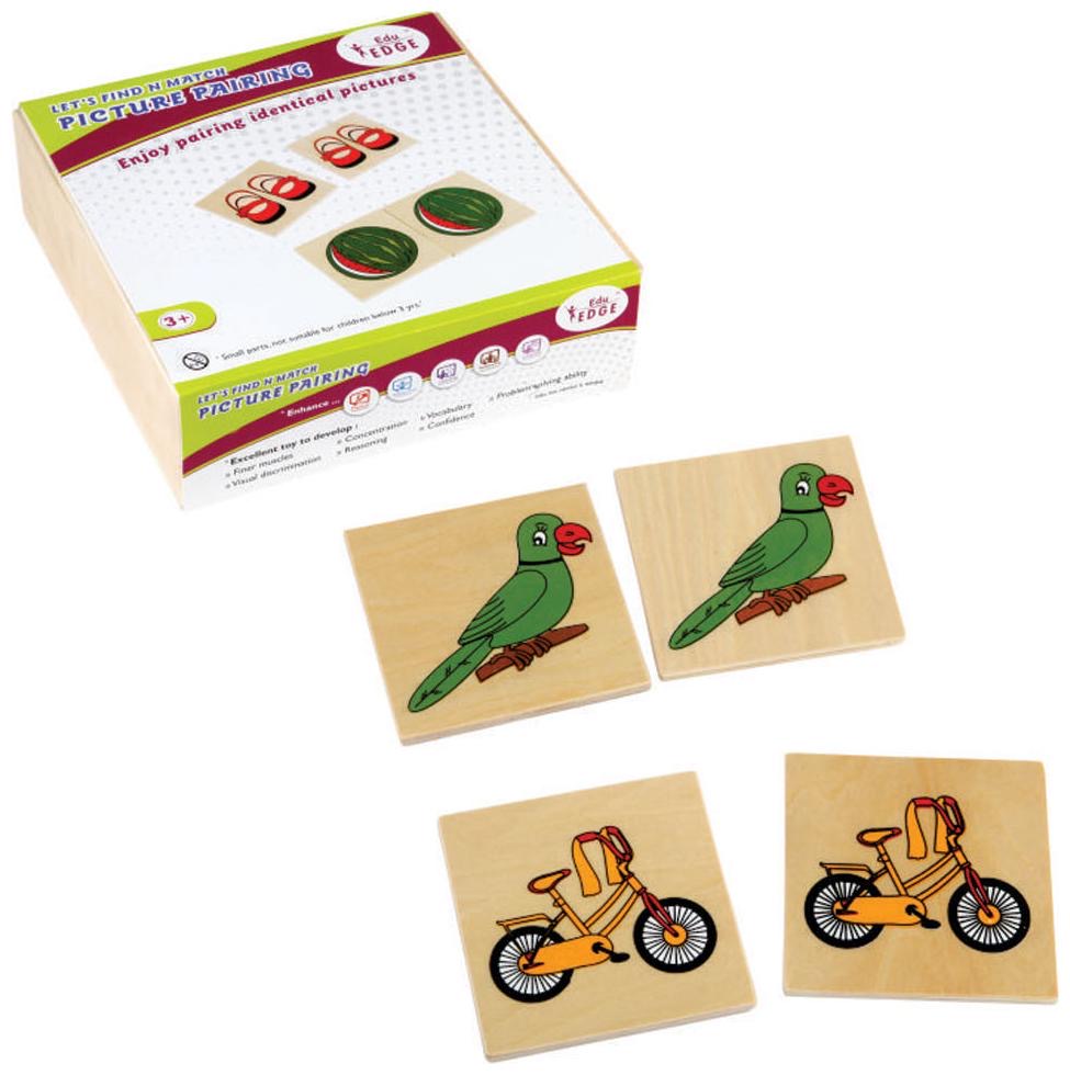 Eduedge - Wooden Let's Find N Match - Picture Pairing