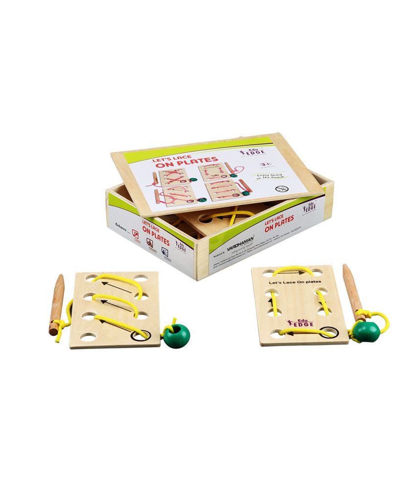 Eduedge Wooden Let's - Lace on plates