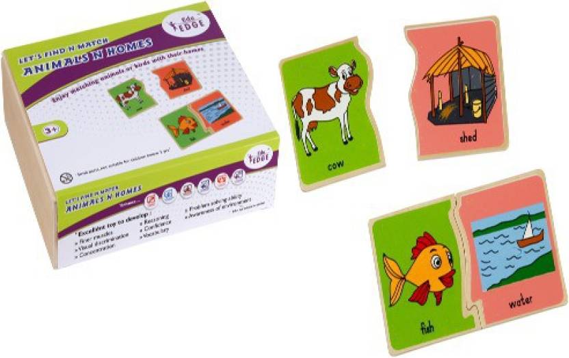 Eduedge Wooden Let's  Find N Match - Animals N Homes