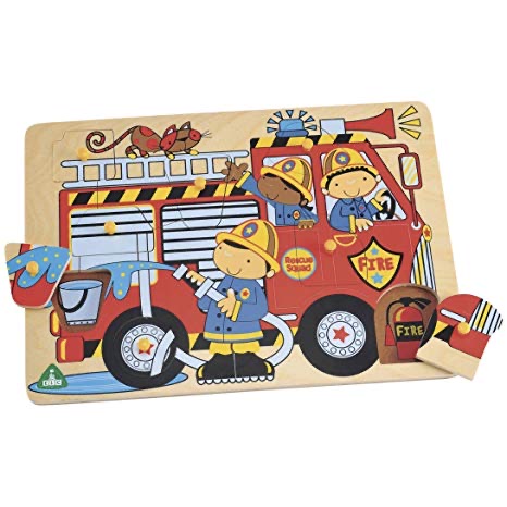 ELC - Wooden Fire Engine Lift Out Puzzle
