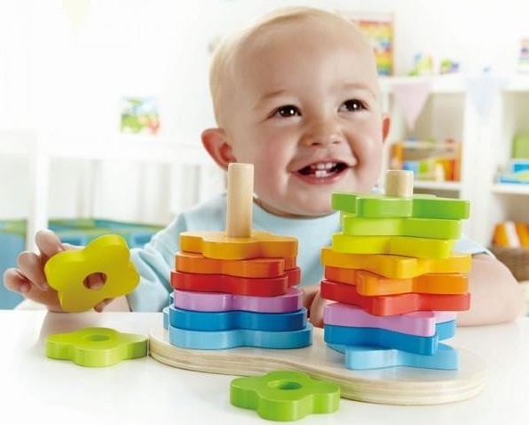 Hape - Wooden Double Rainbow Stacker