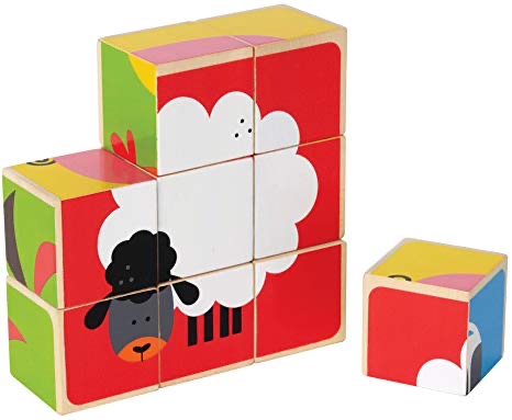 Hape - Wooden Farm Animals Block Puzzle