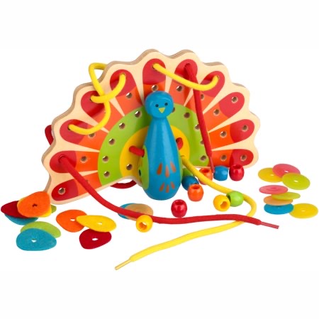 Hape - Wooden Lacing Peacock