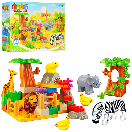 JDLT -  Forest Animal Zoo Building Blocks Set