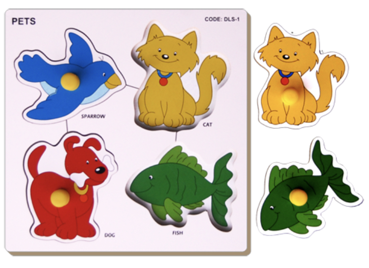 Little Genius - Wooden Pets Knob Puzzle