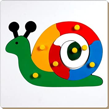 Little Genius - Wooden Snail Knob Puzzle