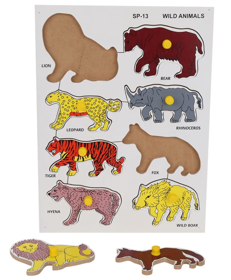Little Genius - Wooden Wild Animals Puzzles