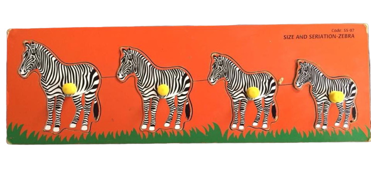 Little Genius - Wooden Zebra Size Seriation With Knob