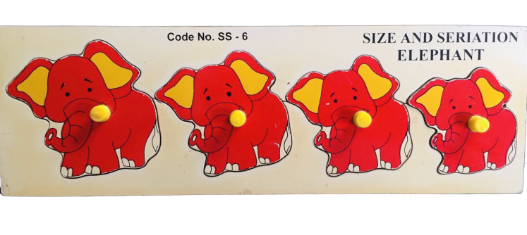 Little Genius – Wooden Baby Elephant Seriation With Knob