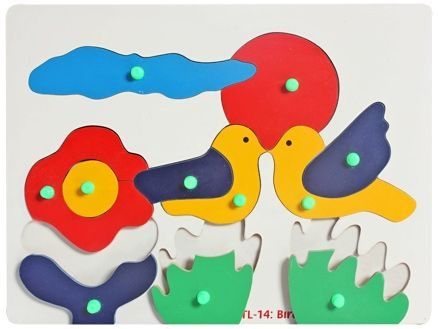 Little Genius – Wooden Birds With Sun Knob Puzzle
