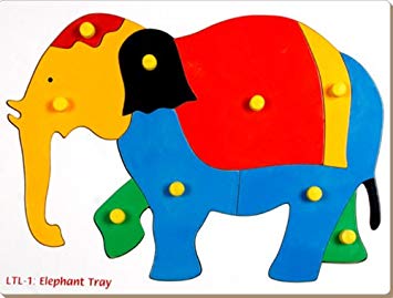 Little Genius – Wooden Elephant Knob Puzzle