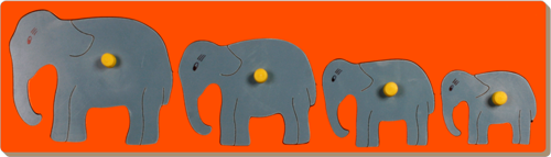 Little Genius – Wooden Elephant Size Seriation With Knob