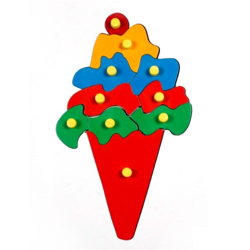 Little Genius – Wooden Ice-cream Knob Puzzle