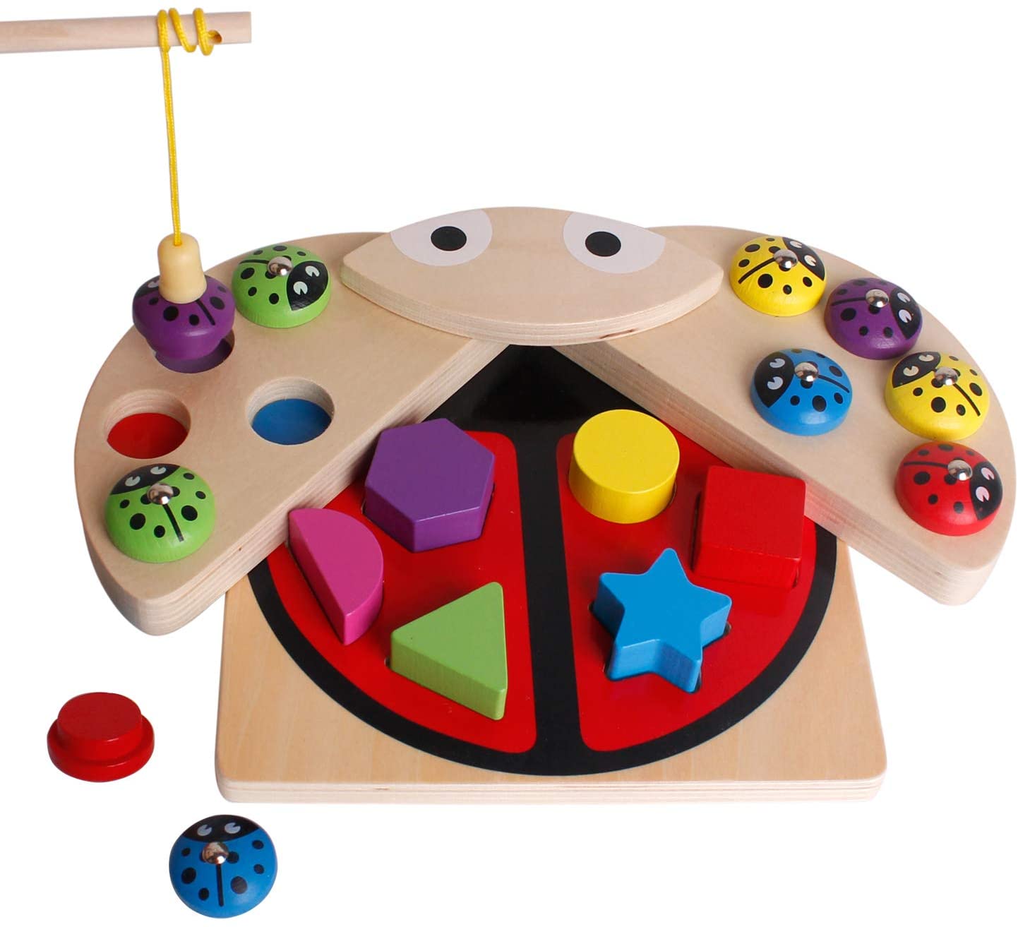 Magnetic Wooden Fishing Catching Ladybug Game