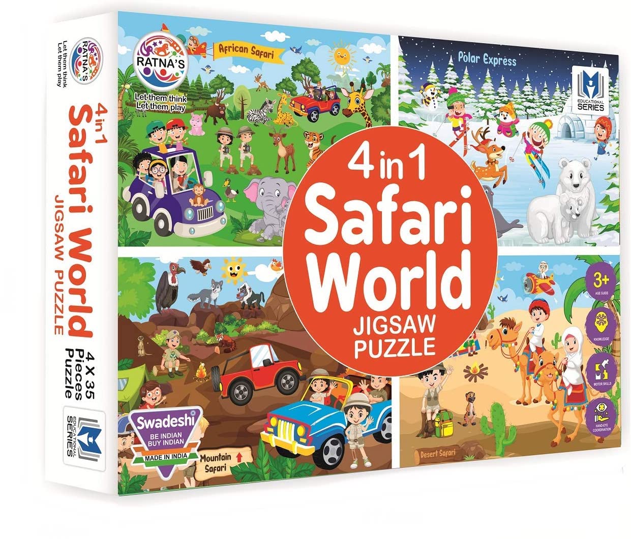 Ratna - 4 in 1 Safari World Jigsaw Puzzle
