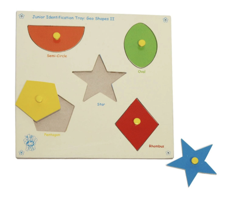 Skillofun - Wooden Junior Identification Tray-Geo Shapes-2