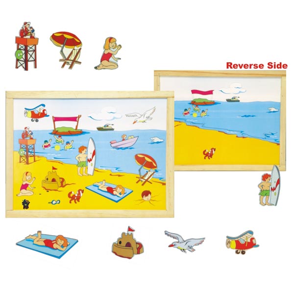 Skillofun - Wooden Magnetic Twin Play Beach Tray