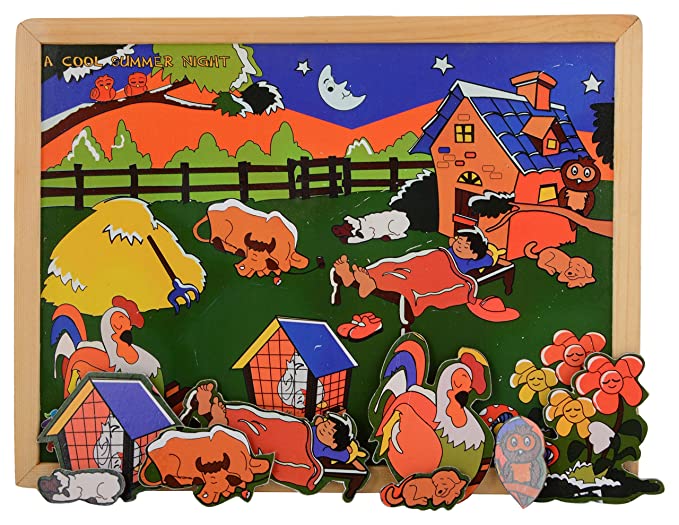 Skillofun - Wooden Magnetic Twin Play Tray - A Cool Summer Night