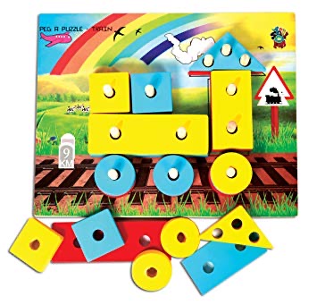 Skillofun - Wooden Peg A Puzzle Train