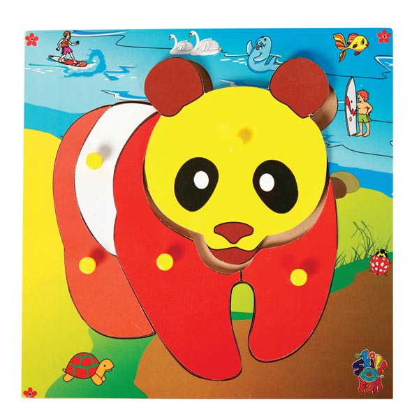 Skillofun - Wooden Theme Animal Puzzle Panda