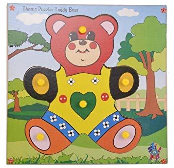 Skillofun - Wooden Theme Puzzle Teddy