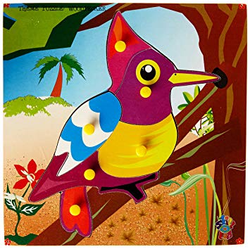 Skillofun - Wooden Theme Bird Puzzle Woodpecker
