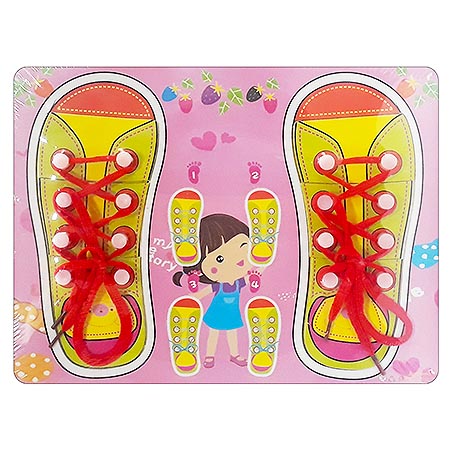 Tie Shoes Laces Wooden Puzzle