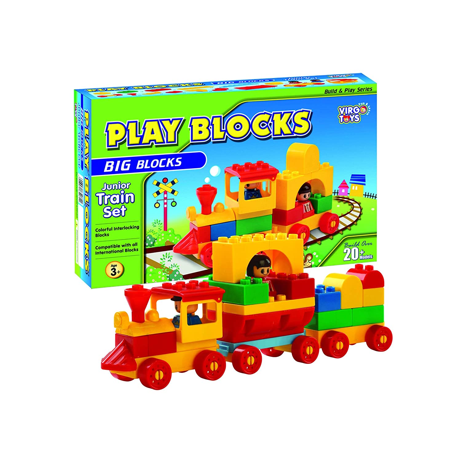 Virgo Toys Play Block Junior Train Set